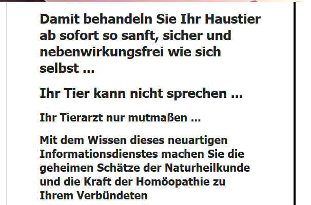 Erschreckend: Newsletter Mit Überschrift „Jetzt Brauche Ich Keinen Tierarzt Mehr!“